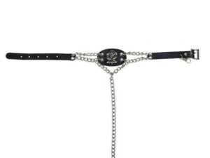 Pair of Women's Biker Boot Chains - Chrome Rose - BCN102-DL