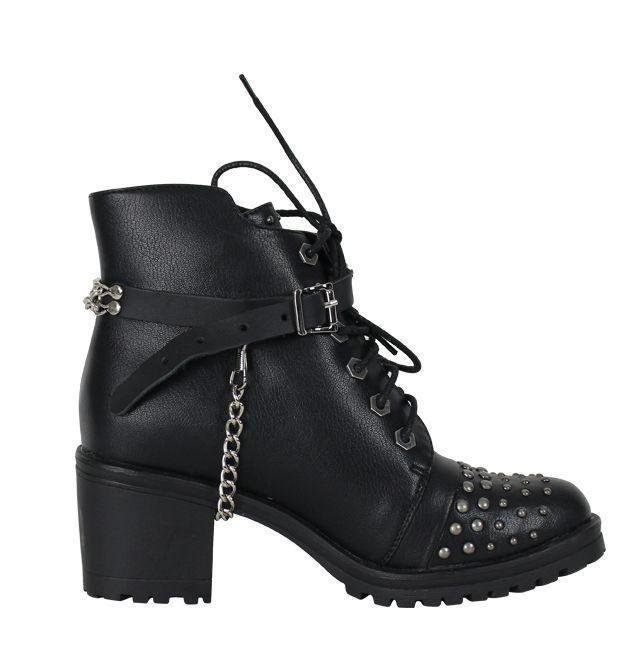 Pair of Women's Biker Boot Chains - Chrome and Gold Police Star - BCN105-DL - Image 2