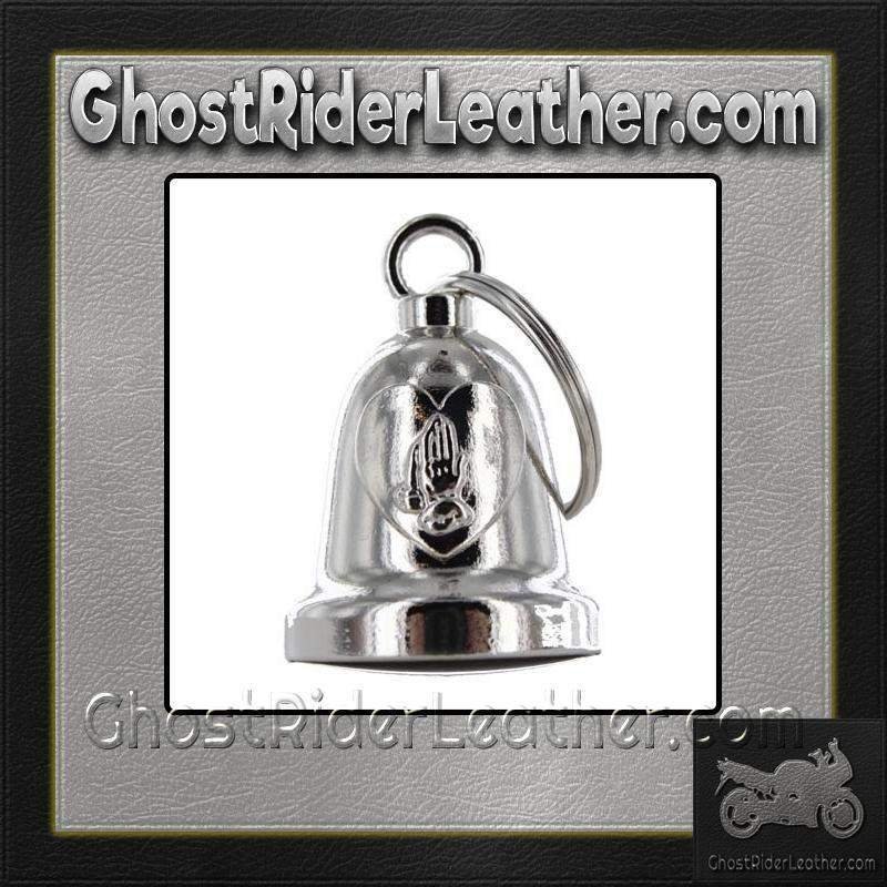 Praying Hands Inside Heart - Chrome Motorcycle Ride Bell - SKU GRL-BLC23-DL - Image 2