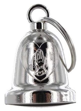 Praying Hands Inside Heart - Chrome Motorcycle Ride Bell - SKU GRL-BLC23-DL