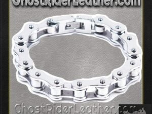 Stainless Steel Single Link Motorcycle Chain Bracelet - SKU GRL-BR12-DL