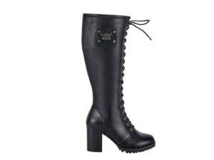 Motorcycle Boots - Women's - Knee High - Chunky Heel and Zipper - BTL7006-DL