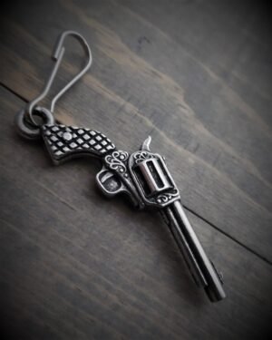 Zipper Pull - Revolver - Hand Gun - Lead Free Pewter - Made In U.S.A. - BZP-24-DS