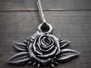 Zipper Pull - Rose - Lead Free Pewter - Made In U.S.A. - BZP-25-DS