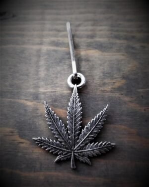 Zipper Pull - Bud Leaf - Weed - Lead Free Pewter - Made In U.S.A. - BZP-30-DS
