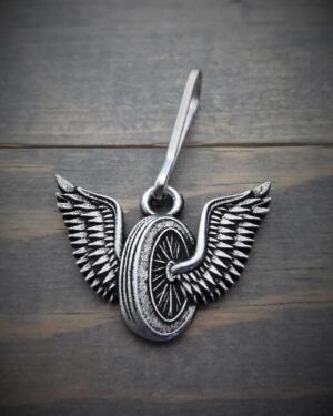 Zipper Pull - Winged Wheel - Lead Free Pewter - Made In U.S.A. - BZP-37-DS