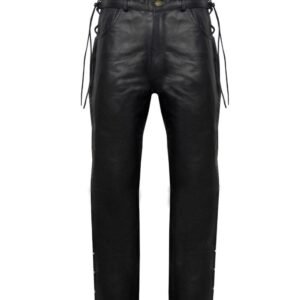 Leather Chap Pants - Men's - Side Zipper - Motorcycle - C1002-88-DL