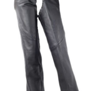 Women's Low Rise Leather Chaps - Studs - Premium Leather - C1007-11-DL