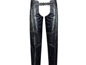 Leather Motorcycle Chaps - Women's - Premium - Lacing and Grommets - C1440-11-DL