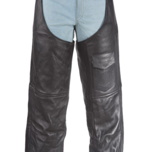 Leather Chaps - Men or Women - Plain - Motorcycle - Biker - C325-04-DL