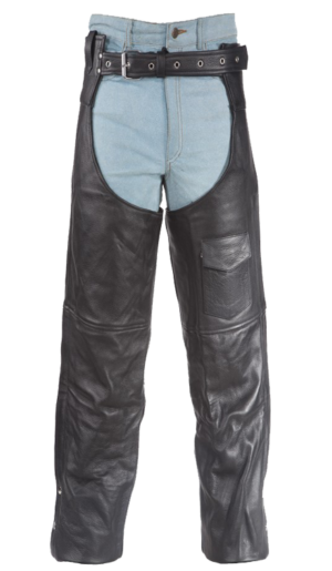 Leather Chaps - Men or Women - Plain - Motorcycle - Biker - C325-04-DL