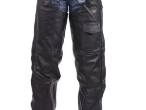 Leather Motorcycle Chaps - Braid Design - Men or Women - Naked - C326-11-DL