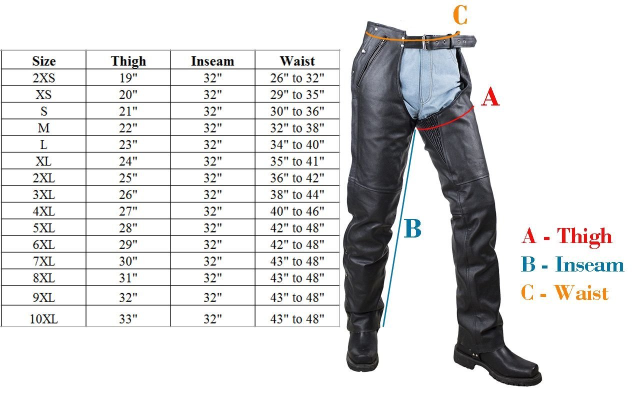 Leather Motorcycle Chaps - Braid Design - Men or Women - C326-01-CN-DL - Image 4