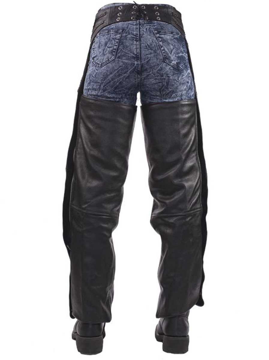 Leather Motorcycle Chaps - Braid Design - Men or Women - C326-01-CN-DL - Image 5