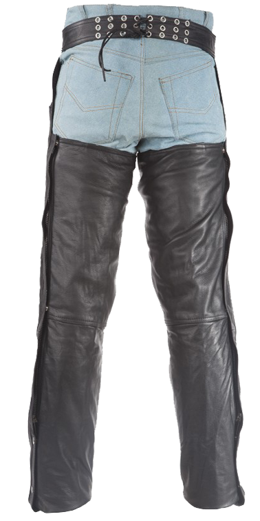 Biker Leather Chaps - Thigh Stretch - Men or Women - C332-01-DL - Image 4