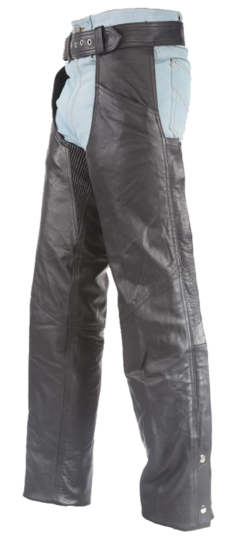 Biker Leather Chaps - Thigh Stretch - Men or Women - C332-01-DL - Image 2