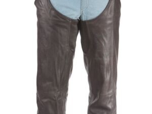 Leather Chaps - Thigh Stretch - Brown - Up To 9XL - Men or Women - C332-BROWN-DL