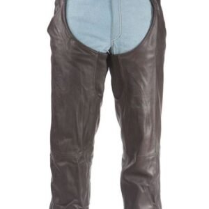 Leather Chaps - Thigh Stretch - Brown - Up To 9XL - Men or Women - C332-BROWN-DL