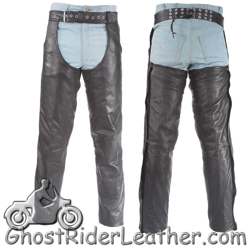 Leather Chaps - Premium - Thigh Stretch - Men or Women - C332-DL