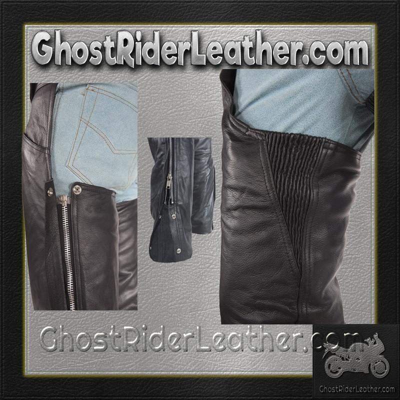 Leather Chaps - Premium - Thigh Stretch - Men or Women - C332-DL - Image 5