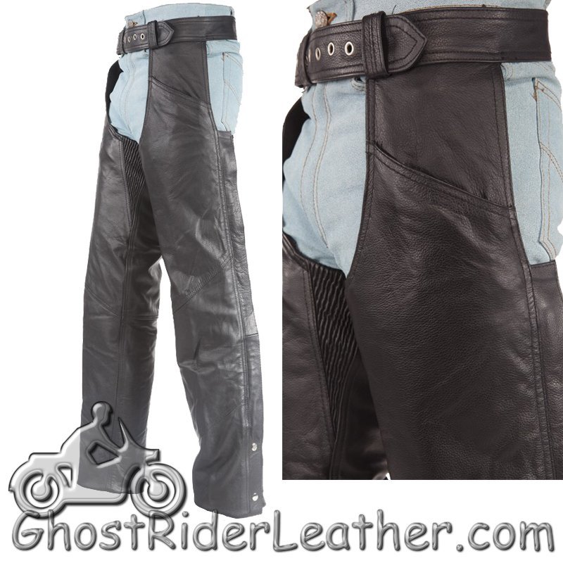 Leather Chaps - Premium - Thigh Stretch - Men or Women - C332-DL - Image 2