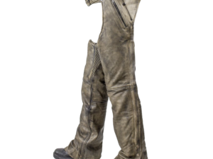 Men's Leather Chaps in Naked Distressed Brown Leather - SKU C334-12-DL