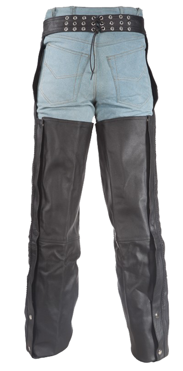 Leather Chaps - Men or Women - Stretchy Thigh - Premium - C336-01-DL - Image 2