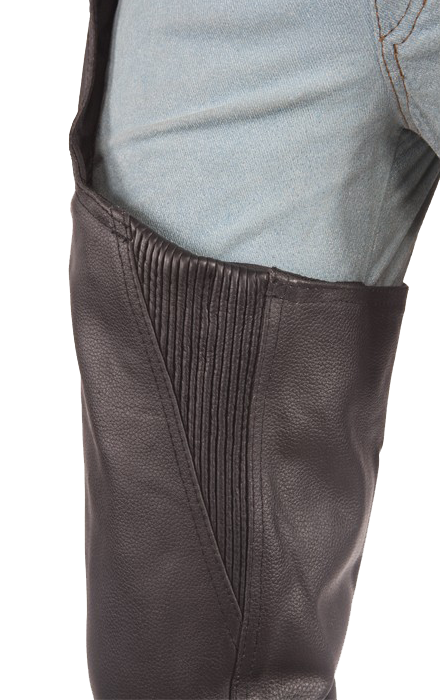 Leather Chaps - Men or Women - Stretchy Thigh - Premium - C336-01-DL - Image 3