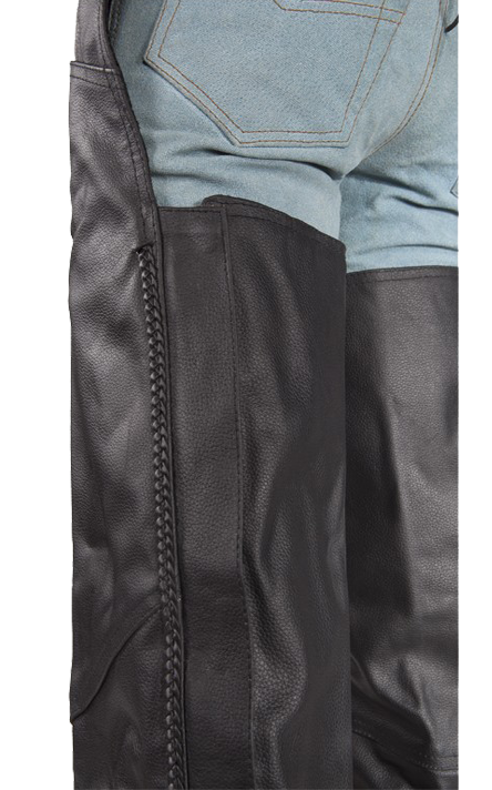 Leather Chaps - Men or Women - Stretchy Thigh - Premium - C336-01-DL - Image 4