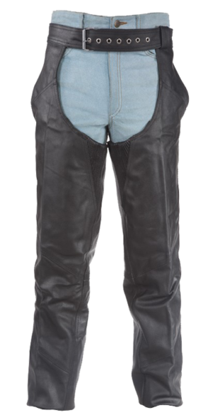 Leather Chaps - Men or Women - Stretchy Thigh - Premium - C336-01-DL