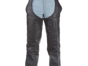 Braided Leather Motorcycle Chaps - Unisex - Stretch Thigh - C336-04-DL