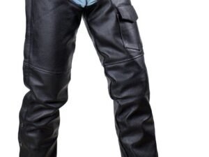 Leather Chaps - Men or Women - Plain - Motorcycle - C4325-04-DL