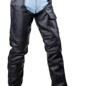 Leather Chaps - Men or Women - Plain - Motorcycle - C4325-04-DL