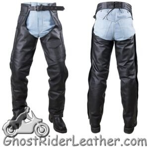 Naked Leather Chaps with Braid Design for Men or Women - SKU C4326-11-DL