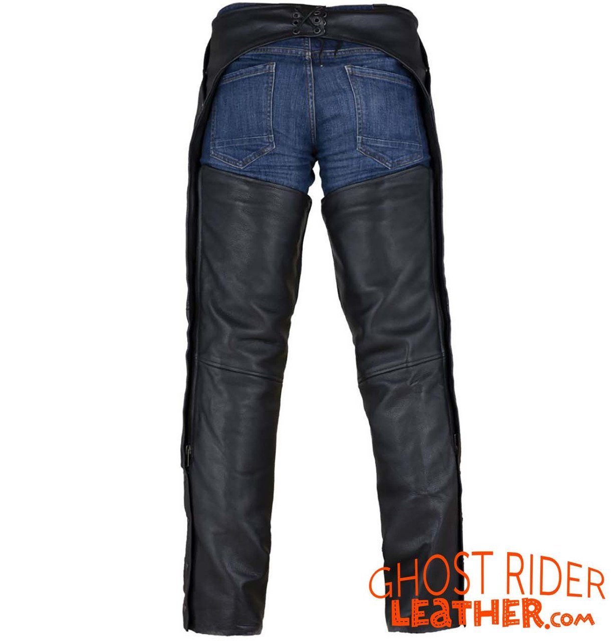 Leather Chaps - Men's or Women's - Stretch Thigh - Up To Size 12XL - Premium Leather - C4334-88-DL - Image 6