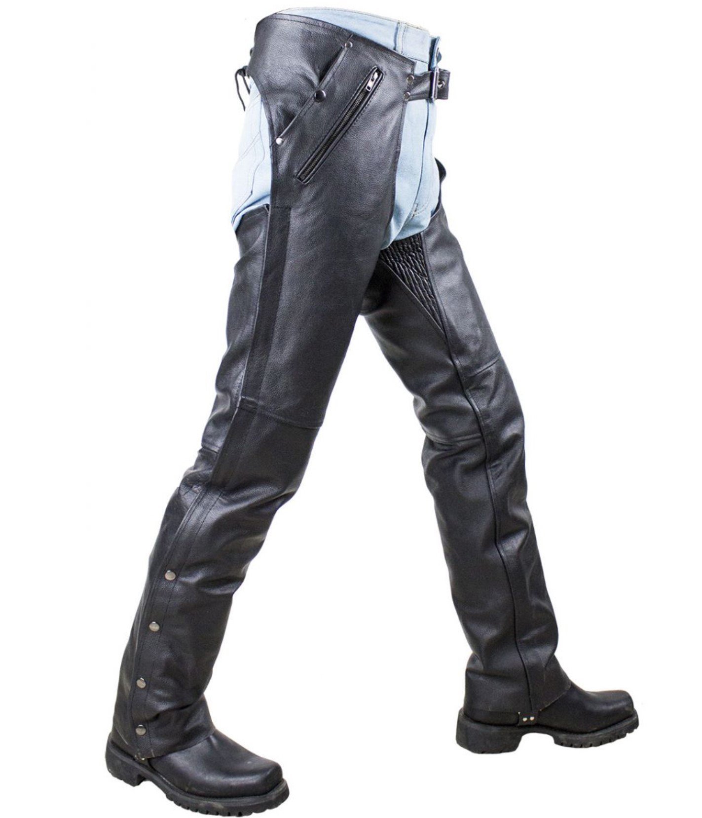 Leather Chaps - Unisex - Men's - Women's - Zipper Pocket - C5334-17L-DL - Image 4