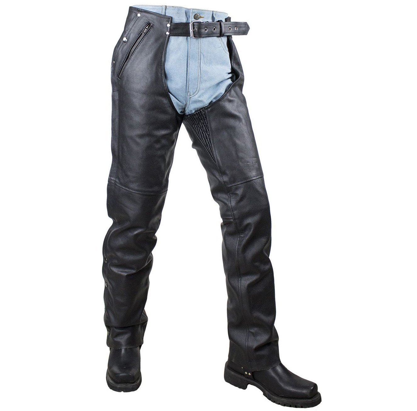 Leather Chaps - Unisex - Men's - Women's - Zipper Pocket - C5334-17L-DL