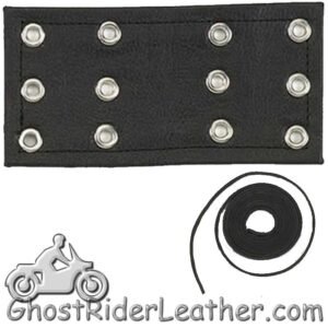 6 Inch Leather Chaps Extension with Leather Lacing - Waist Extenders - CE2-CE3-DL