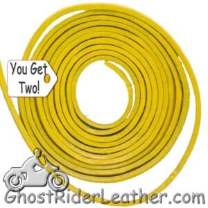 You Get TWO - 6 Foot Lengths of Yellow Leather Lacing SKU CE3-YELLOW-X2-GRL