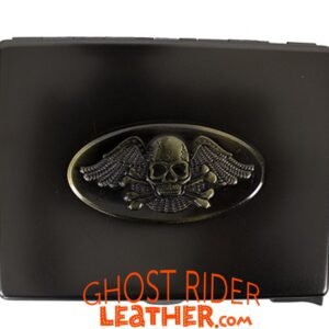 Metal Cigarette Case - Skull and Wings Design - Biker Gift Ideas - CG8-DL
