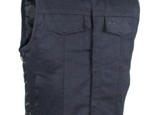 Denim Motorcycle Club Vest - Men's - Up To Size  60 - Big and Tall - CL-MV9320-ZIP-BD-DL