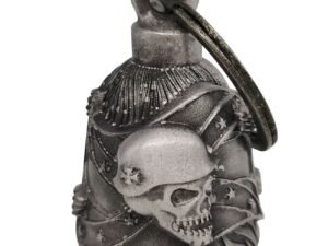 Motorcycle Ride Bell - 3D - Skull With Rebel Flag - Spirit Bell - Gremlin - DBL13-S-DL