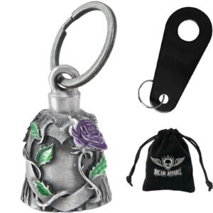 Motorcycle Ride Bell - 3D - Purple Rose - Spirit Bell - Gremlin - DBL30-L-DL