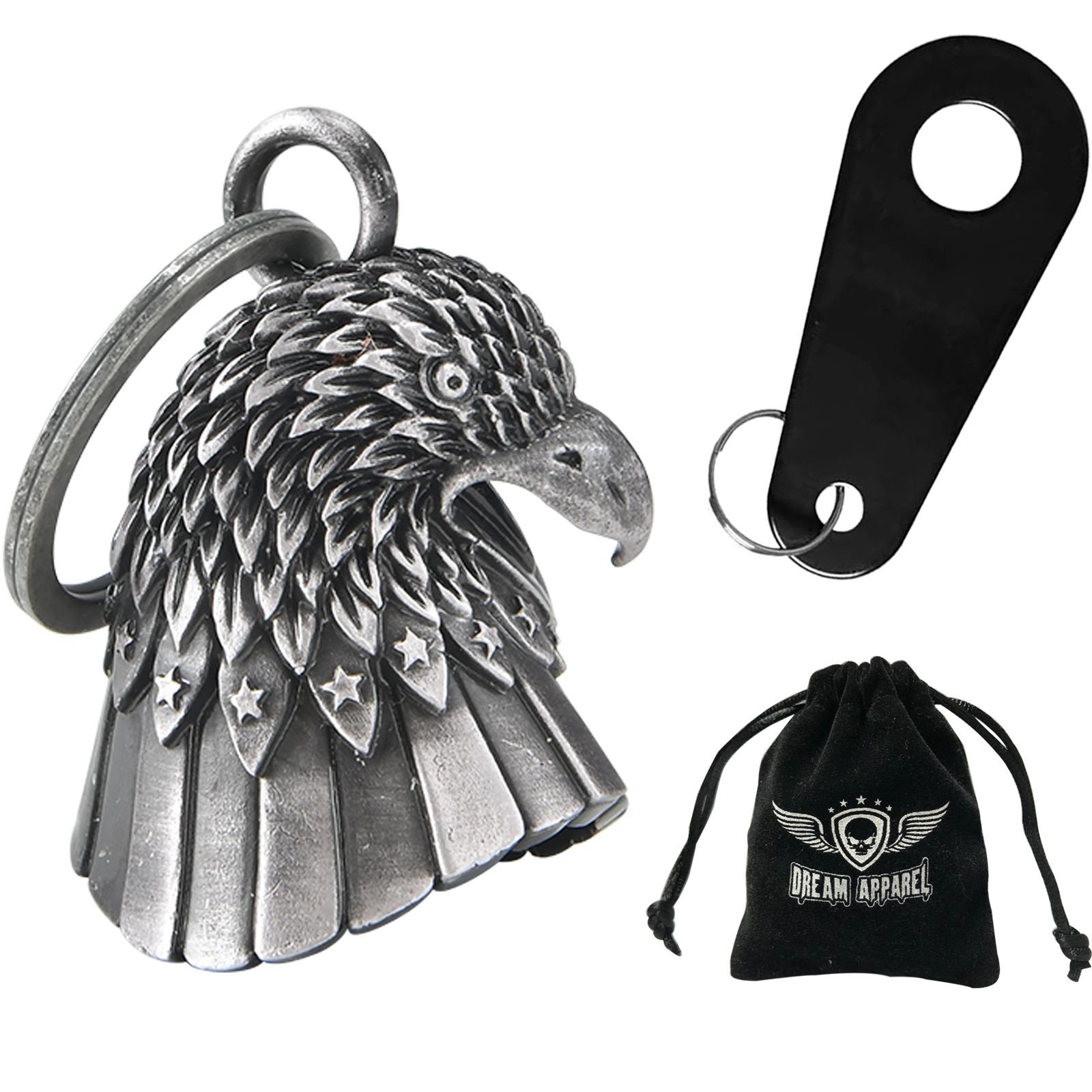 Motorcycle Ride Bell - 3D - Eagle - Stars - Spirit Bell - Gremlin - DBL32-L-DL