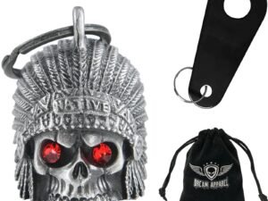 Motorcycle Ride Bell - 3D - Native Indian - Skull - Spirit Bell - Gremlin - DBL40-L-DL