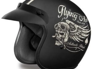 DOT Motorcycle Helmet - Flying Aces - Open Face - Cruiser - DC6-FAC-DH