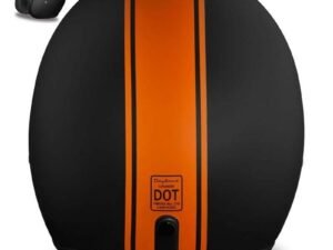 DOT Motorcycle Helmet - Orange Stripe - Open Face - Daytona - DC6-O-DH