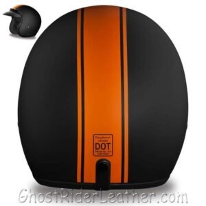DOT Motorcycle Helmet - Orange Stripe - Open Face - Daytona - DC6-O-DH