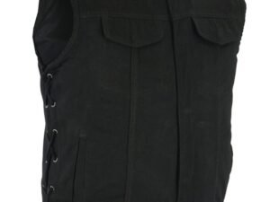 Denim Motorcycle Vest - Men's - Upgraded Gun Pockets - Up To 12XL - DM978-DS