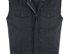Denim Motorcycle Vest - Hoodie - Upgraded Gun Pockets - Up To 8XL - DM982-DS
